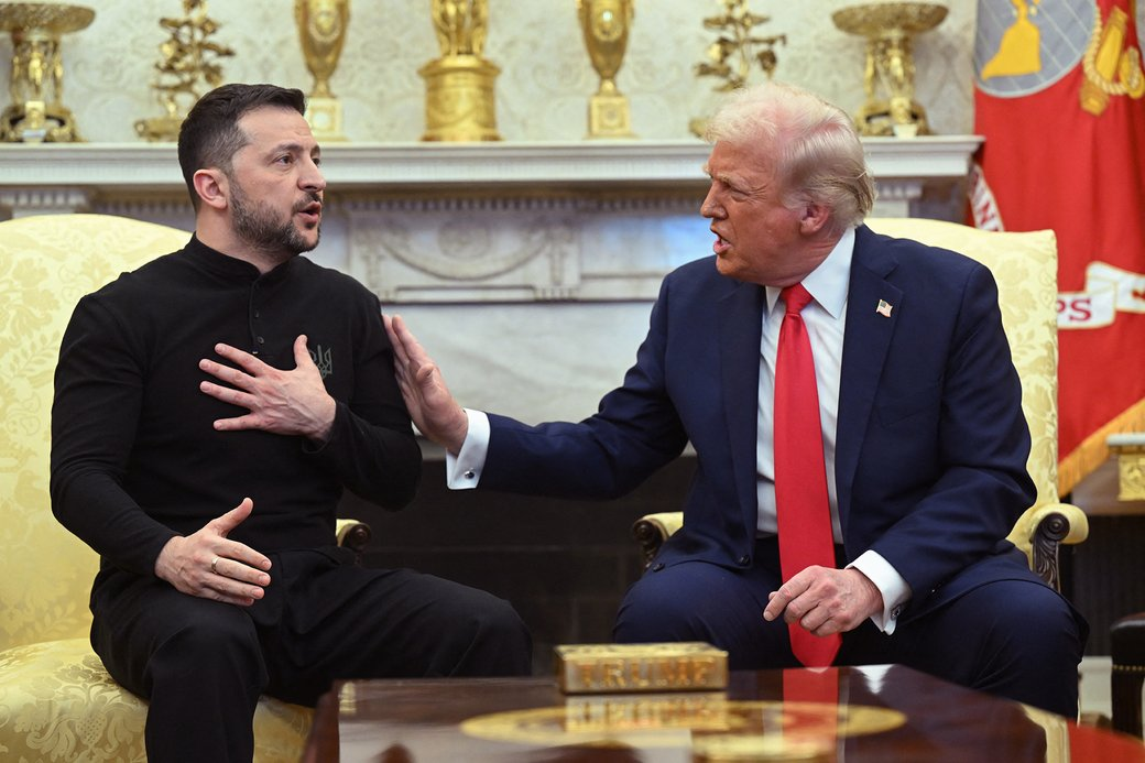 U.S. President Donald Trump and Ukrainian President Volodymyr Zelensky during a meeting at the White House in Washington, February 28, 2025. AP/Getty Images/AFP/Saul Loeb