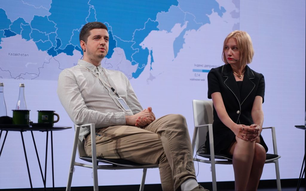 The head of the Analytical Department "Return Alive" Anton Muraveynyk and senior analyst Maria Kucherenko present the study "Transformation of Russian Statehood", July 25, 2023.