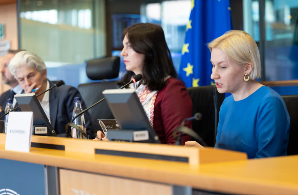 Maria Kucherenko during her speech. Source: European Union 2026 - EP